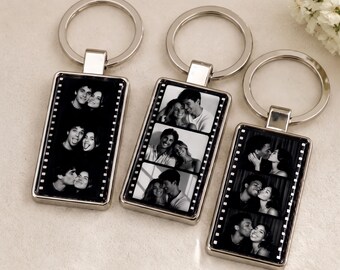 Custom Photo Keychain, Personalized Film Strip Keychain, Romantic Couple Gift, Anniversary Gift for Him Her, Boyfriend Girlfriend Gift