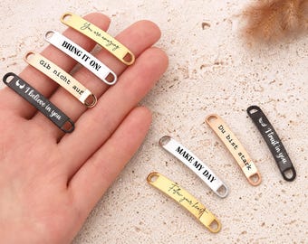 Custom lace tips Tag – Personalised Engraved Metal Lace Tags | Inspirational Runner Gift | Marathon Gift | Shoe Name Plate Shoe Tag