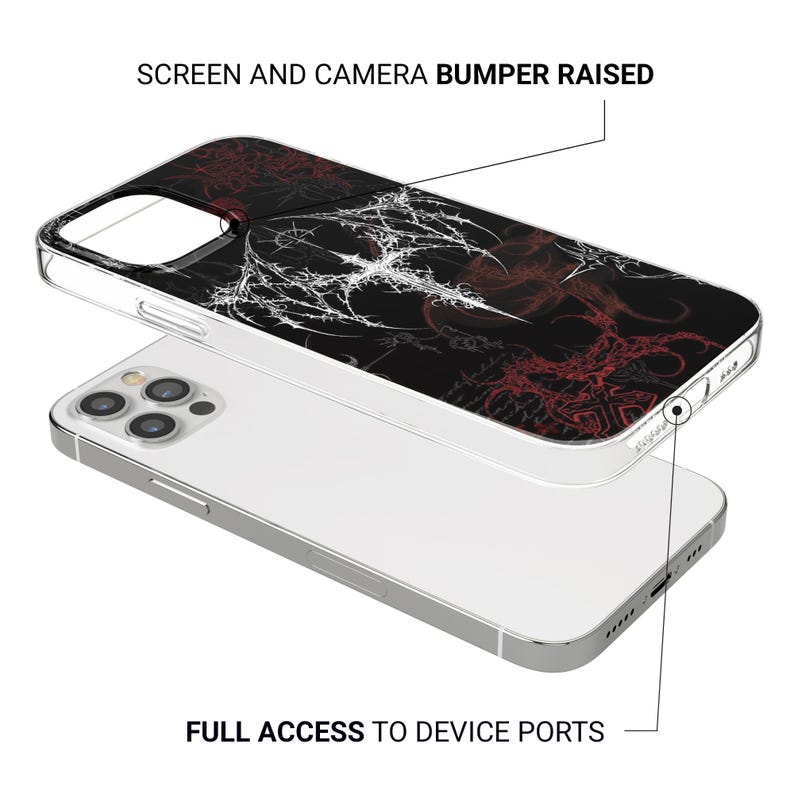 Gotiskt telefonskal med mörkt estetiskt punk-kors för iPhone 18 Pro, 17, 16, 15, 14, 13, Samsung S26, S25, S24, A17, Pixel 11, 10, 9A, 8, 7A bild 9