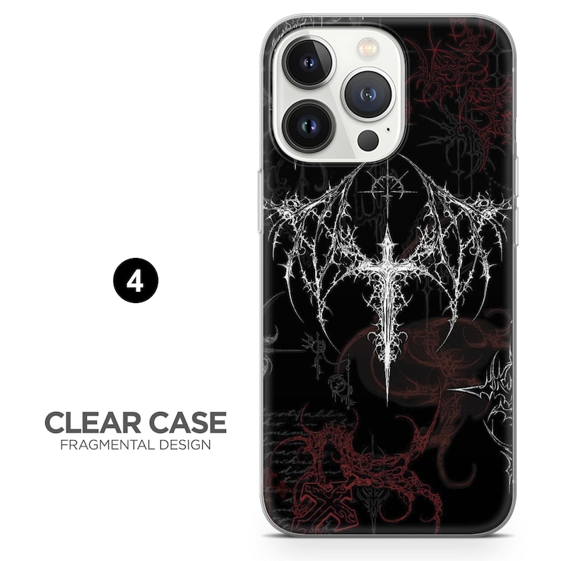 Gotiskt telefonskal med mörkt estetiskt punk-kors för iPhone 18 Pro, 17, 16, 15, 14, 13, Samsung S26, S25, S24, A17, Pixel 11, 10, 9A, 8, 7A 4