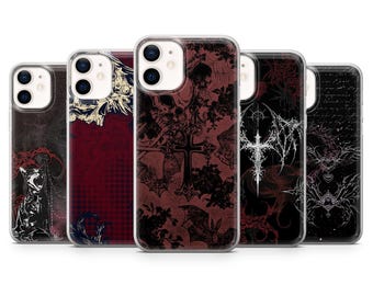 Gotiskt telefonskal med mörkt estetiskt punk-kors för iPhone 17, 16, 15, 14, 13, 12, Samsung S26, S25, S24, A17, A56, Pixel 10 Pro, 9A, 8, 7