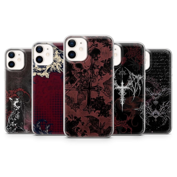 Gothic Phone Case Dark Aesthetic Punk Cross Cover for iPhone 17, 16, 15, 14, 13, 12, Samsung S26, S25, S24, A17, A56, Pixel 10 Pro, 9A, 8, 7