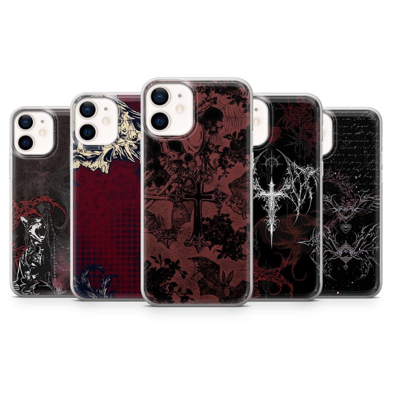 Gotiskt telefonskal med mörkt estetiskt punk-kors för iPhone 18 Pro, 17, 16, 15, 14, 13, Samsung S26, S25, S24, A17, Pixel 11, 10, 9A, 8, 7A bild 1