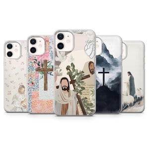 Christian Phone Case Religious, Jesus, Cross Cover for iPhone 16, 15, 14, 13, 12, Samsung S24 FE, S23, S22, S21, A16, A15, Pixel 9, 8A, 8Pro