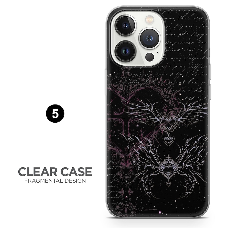 Gotiskt telefonskal med mörkt estetiskt punk-kors för iPhone 18 Pro, 17, 16, 15, 14, 13, Samsung S26, S25, S24, A17, Pixel 11, 10, 9A, 8, 7A 5