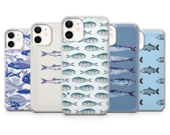 Cute Fish Phone Case Marine Life, Coastal, Sardine Cover for iPhone 17, 16, 15, 14, 13, Samsung S26, S25, S24, A17, A56, Pixel 10 Pro, 9A, 8