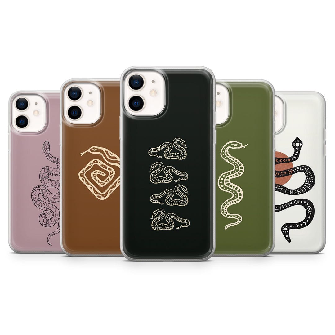Snake Phone Protector Snake Phone Case Minimal Tribal Animal Cover for iPhone 17, 16, 15, 14 ...
