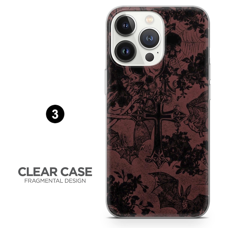 Gotiskt telefonskal med mörkt estetiskt punk-kors för iPhone 18 Pro, 17, 16, 15, 14, 13, Samsung S26, S25, S24, A17, Pixel 11, 10, 9A, 8, 7A 3