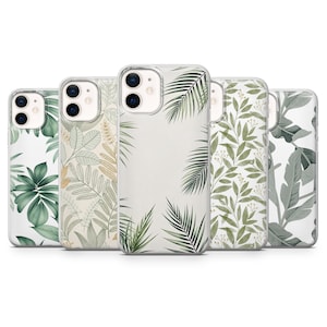 Jungle Phone Case Tropical Leaves Cover for iPhone 16 Pro, 15, 14, 13, 12, 11, Samsung 24 FE, S23, S22, S21, A16, A15, Google Pixel 9 Pro XL