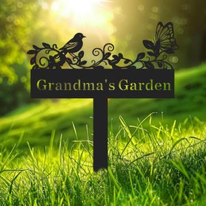 Custom Garden Bird Stake | Personalized Floral Metal Sign | Outdoor Yard Decor | Welcome Gift | Rustic Home & Garden Art