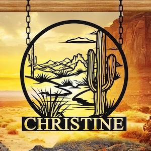 Cactus Wall Art, Nature Art, Outdoor Metal Sign, Desert Metal Sign, Cactus Sign, Metal Art, Office Wall Art, Metal Cactus Decor (6-36 Inch)
