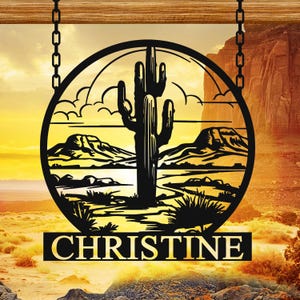 Cactus Wall Art, Nature Art, Outdoor Metal Sign, Desert Metal Sign, Cactus Sign, Metal Art, Office Wall Art, Metal Cactus Decor (6-36 Inch)