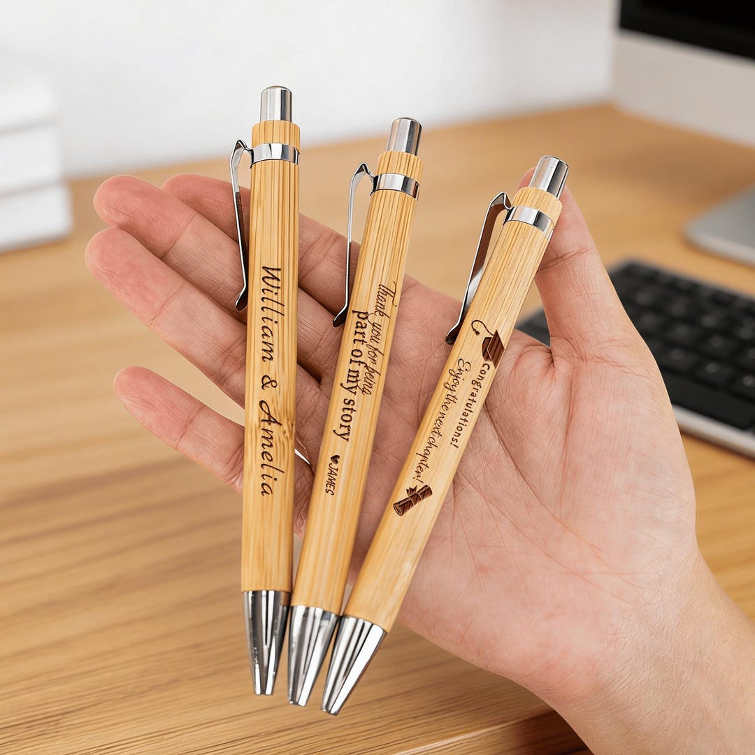 Personalised Engraved Pens - Custom Text Logo/icon - Elegant Gift for ...