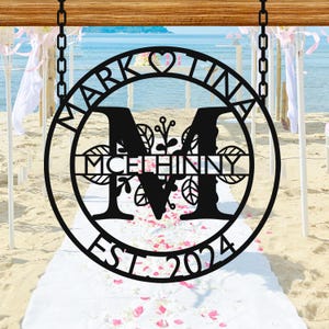 Custom Monogram Metal Sign - Personalized Family Name Plaque, Custom Wedding & Anniversary Gift, Outdoor Porch Decor