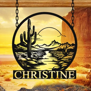 Cactus Wall Art, Nature Art, Outdoor Metal Sign, Desert Metal Sign, Cactus Sign, Metal Art, Office Wall Art, Metal Cactus Decor (6-36 Inch)