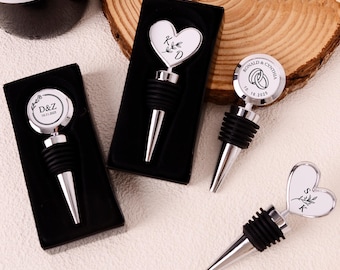 Tapón de botella personalizado: tapón de vino personalizado para compromiso, boda o aniversario.