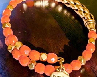 Alex and Ani - Sea Star Calypso Gold Beaded Wrap Bracelet, Vintage 66