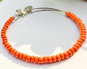 Alex and Ani - Bright Orange Matte Glass Beads