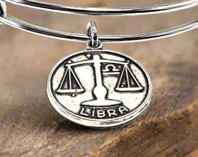 Alex and Ani - Vintage Libra Zodiac Charm, 9/23 - 10/22, Bangle Bracelet