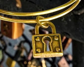 Alex and Ani - Unbreakable Love Charm Bangle, Padlock Bracelet