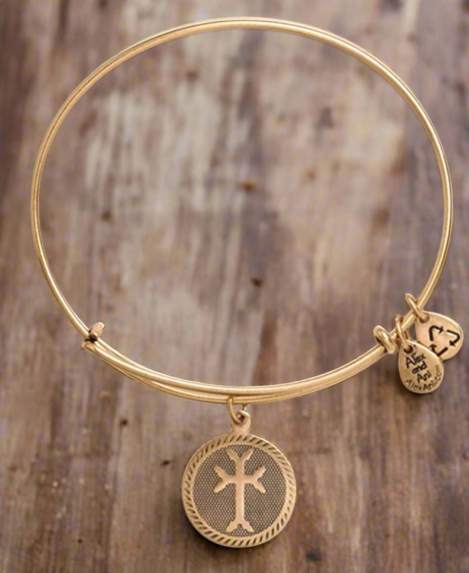 Alex and Ani Armenian Cross Charm Bangle: Rafaelian Gold Bracelet