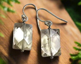 Faceted Smoky Topaz Sterling Silver Earrings