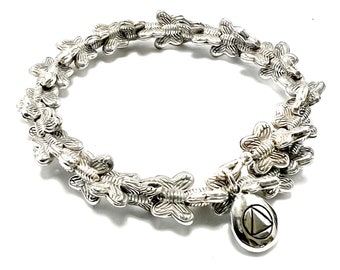 Hu-tieh Means Butterfly or Young Men in Love - Bali Sterling Silver Wrap with Butterfies - ODAAT - Artisan Wrap Bracelet - Freedom