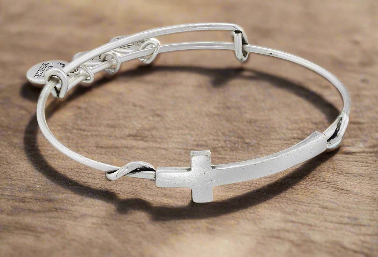 アクセサリー Vintage 50s Silver Chain Cross Bracelet Vintage 50s Silver Chain Cross Bracelet