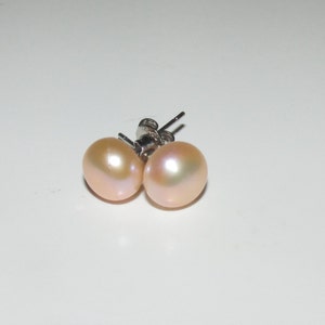 Pale Pink or Lavender Beautiful Fresh Water Cultured Real Pearl Studs
