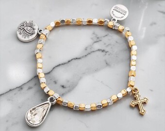Alex And Ani - Faith & Hope Multi Charm Stretch Bracelet