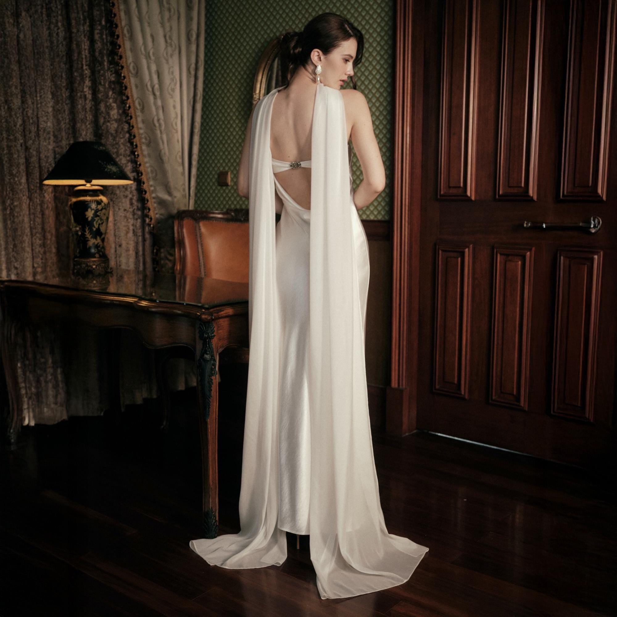 Silk Wedding Dress Low Back - Etsy Canada