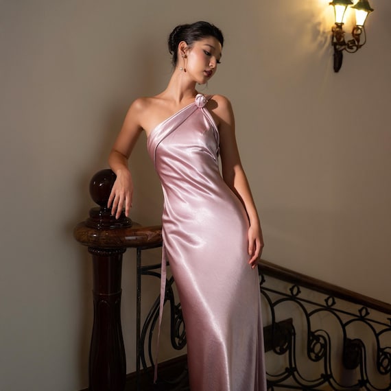 silk charmeuse dress Odette Gown in Black 2 Pair with a Fringe Collar for the perfect party Spaghetti Strap Long Silk Dress