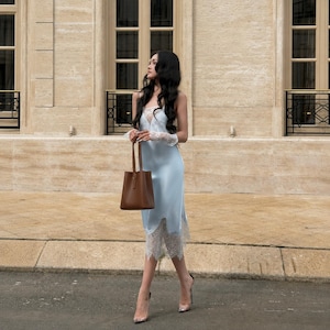blue slip dress outfit royal blue satin dress