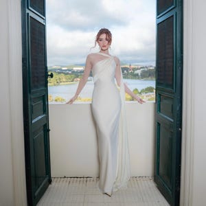 White Silk Halter Dress - Etsy