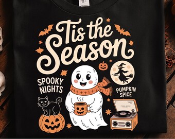 Retro Halloween PNG Clipart: Spooky Season Design (Digital Download, SVG, PDF)