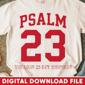 Psalm 23 Christian PNG: Bible Verse Sublimation (Digital Download)
