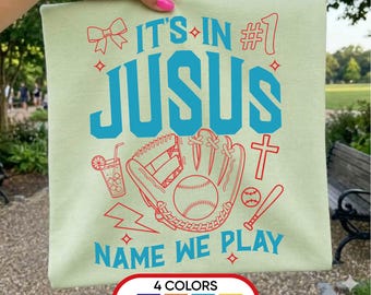 It's In Jesus Name We Play SVG: Christian Baseball Softball Shirt (Digital Download)