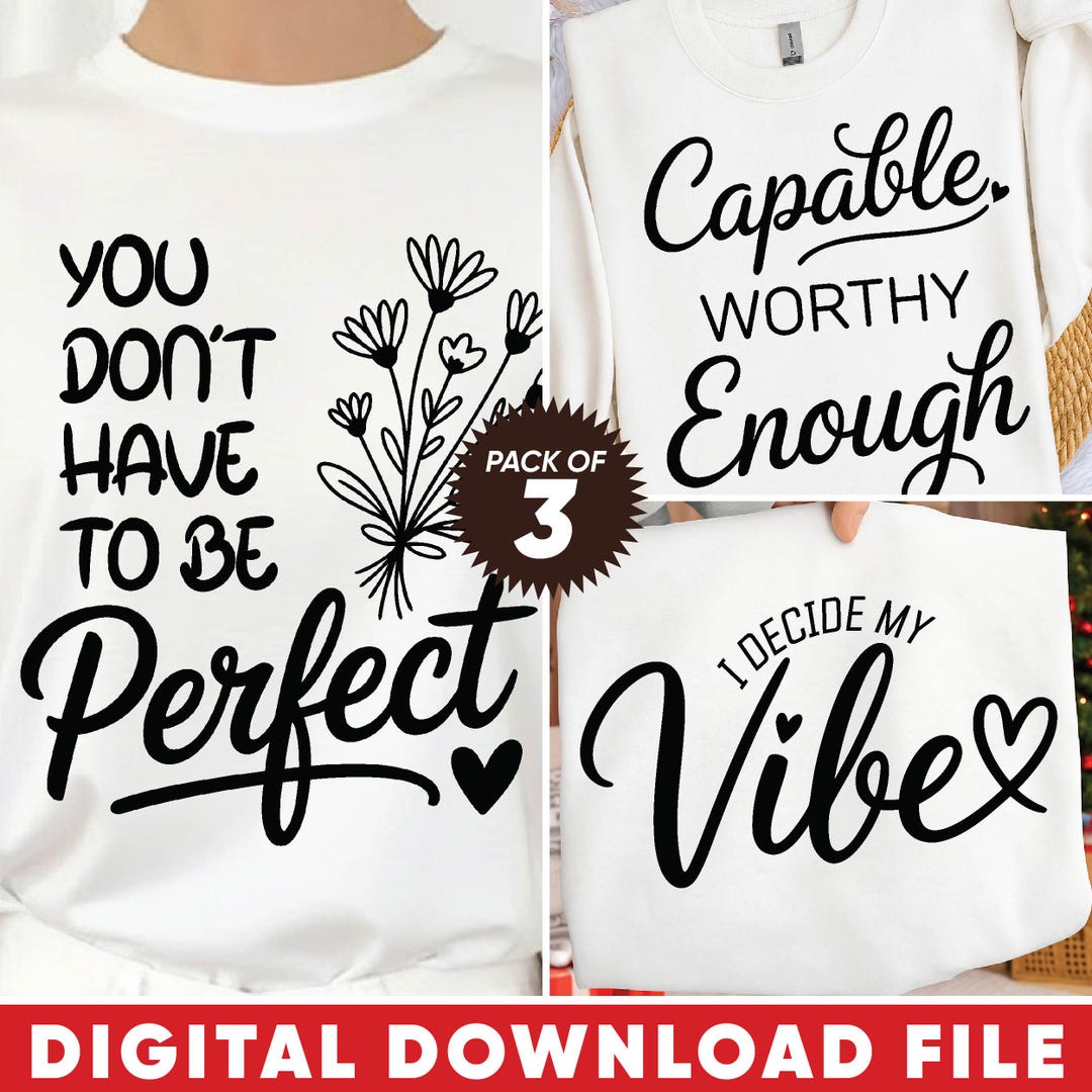 Inspirational Quote SVG Bundle | Positive Png Pack: SVG PNG Quote ...