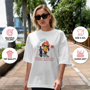 Chill Vibes Apparel Stay Cool Burn Bright Skateboard Streetwear Urban Fire Emoji Fun Trendy Graphic Tee Skate Lovers Gift Hoodie Sweatshirt