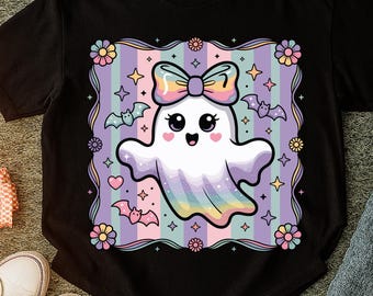 Iridescent Ghost Pumpkin PNG: Retro Neon Halloween SVG (Digital Download, PDF File)