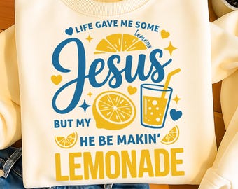 Retro Christian Lemonade PNG: Mein Jesus Shirt Design (Digitaler Download)