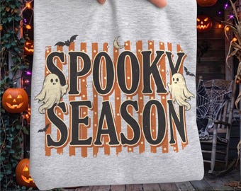 Spooky Season Ghost Halloween PNG, Retro Vintage Halloween Shirt Design, Digital Download File