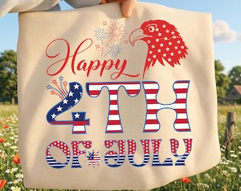 Happy 4th of July Eagle SVG PNG, Patriotic Bald Eagle Shirt SVG, Independence Day Digital Download