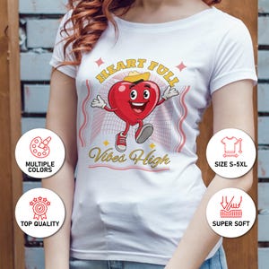 Sudadera con capucha y estampado de corazón con afirmaciones positivas, emoji de amor, corazón de dibujos animados, camiseta gráfica a juego para amigos