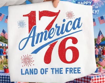America 1776 Land of the Free SVG PNG, Patriotic Shirt SVG, Independence Day Digital Download