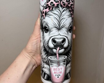 Vaso térmico Highland Cow / Taza aislante de acero inoxidable (20 oz)