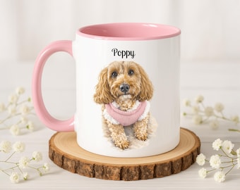Taza personalizada con retrato de mascota con foto de mascota