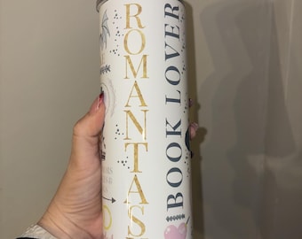 Vaso de acero inoxidable de 20 oz para amantes de los libros románticos
