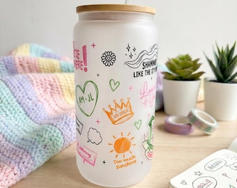 Vaso de vidrio de 16 oz de Boys of Tommen, Libbey - Encuadernación 13, conservación 13, liberación 10, ahorro 6, doma 6, redención 7