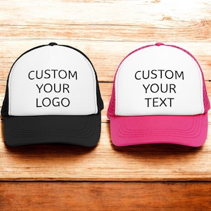 Personalized Trucker Hat - Foam Front Mesh Back Cap - Custom Snapback Hat for Business or Events, Logo Cap, Custom Text Hat, Embroidered